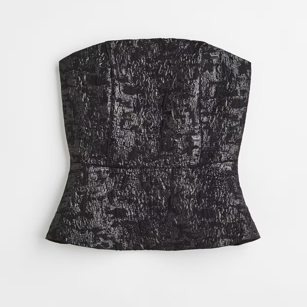 H&M Bandeau-style Peplum Top: Size M
